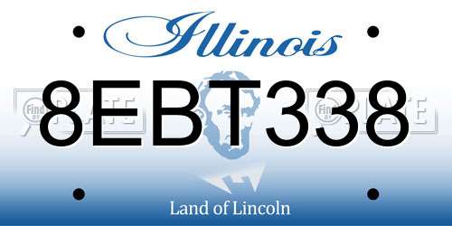 8EBT338 Illinois License Plate