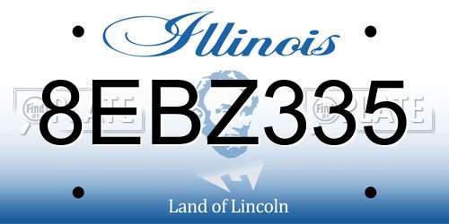 8EBZ335 Illinois License Plate