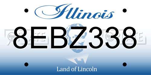 8EBZ338 Illinois License Plate