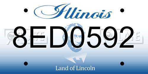 8ED0592 Illinois License Plate