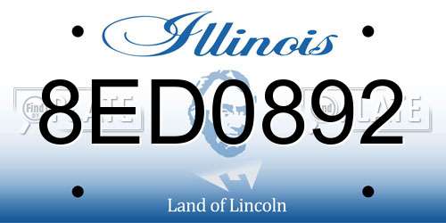 8ED0892 Illinois License Plate