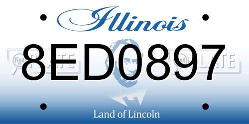 8ED0897 Illinois License Plate