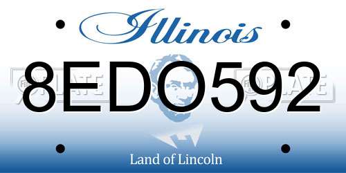 8EDO592 Illinois License Plate