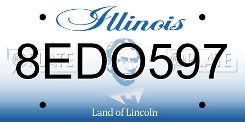 8EDO597 Illinois License Plate