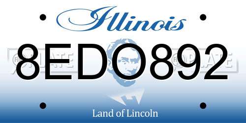 8EDO892 Illinois License Plate