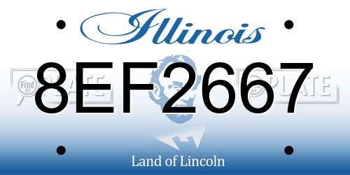 8EF2667 Illinois License Plate