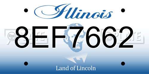 8EF7662 Illinois License Plate