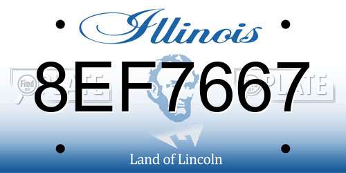 8EF7667 Illinois License Plate