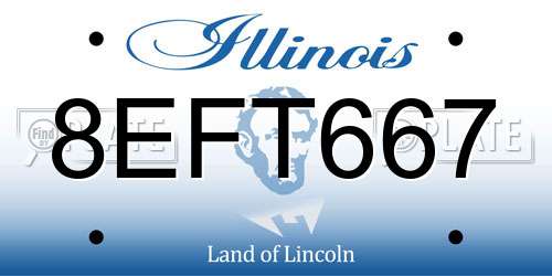8EFT667 Illinois License Plate
