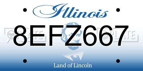 8EFZ667 Illinois License Plate