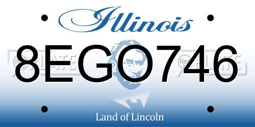 8EGO746 Illinois License Plate