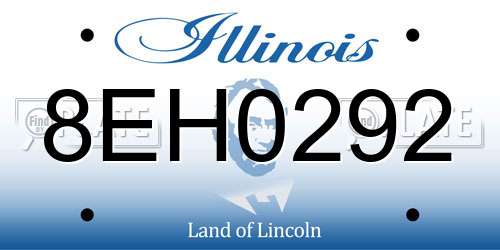 8EH0292 Illinois License Plate