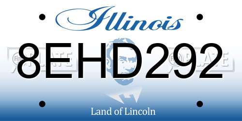 8EHD292 Illinois License Plate