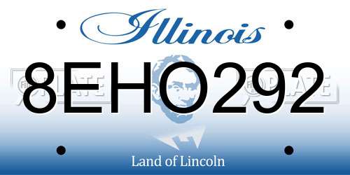 8EHO292 Illinois License Plate