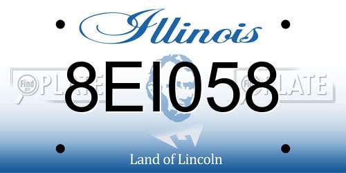 8EI058 Illinois License Plate