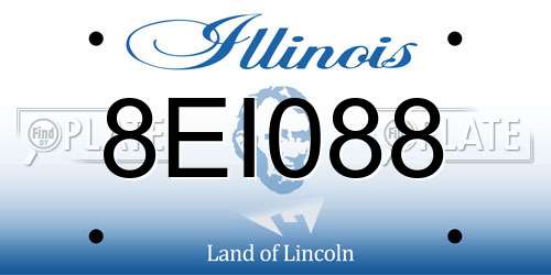 8EI088 Illinois License Plate