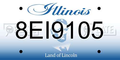 8EI9105 Illinois License Plate
