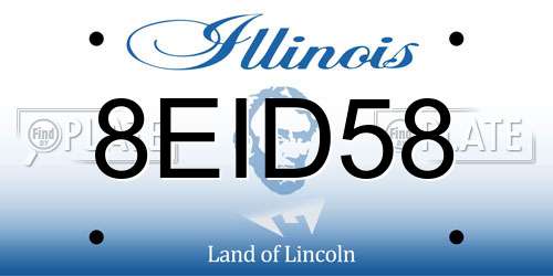 8EID58 Illinois License Plate