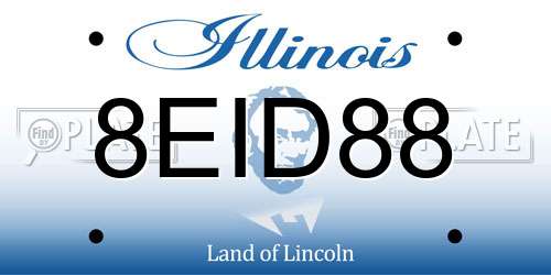 8EID88 Illinois License Plate