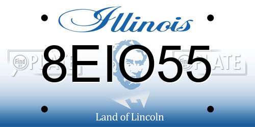 8EIO55 Illinois License Plate
