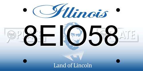 8EIO58 Illinois License Plate