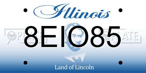 8EIO85 Illinois License Plate