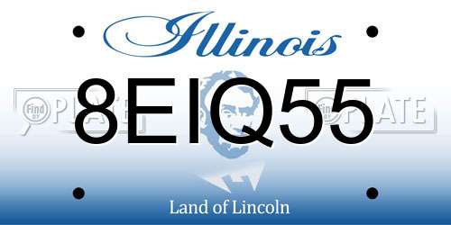 8EIQ55 Illinois License Plate