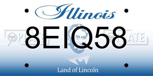 8EIQ58 Illinois License Plate
