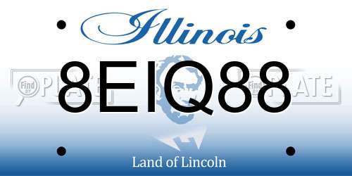 8EIQ88 Illinois License Plate