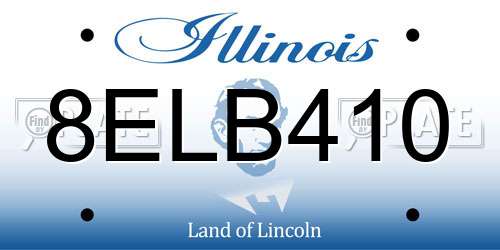 8ELB410 Illinois License Plate