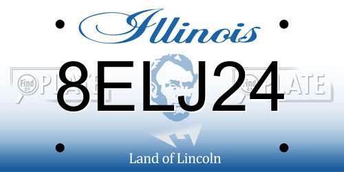 8ELJ24 Illinois License Plate