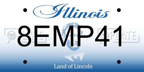 8EMP41 Illinois License Plate