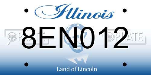 8EN012 Illinois License Plate