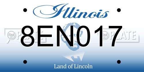 8EN017 Illinois License Plate