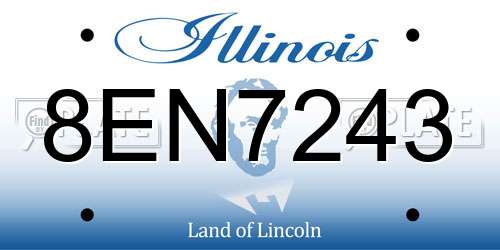8EN7243 Illinois License Plate