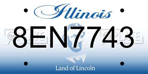 8EN7743 Illinois License Plate