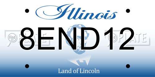 8END12 Illinois License Plate