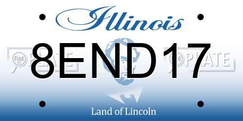 8END17 Illinois License Plate