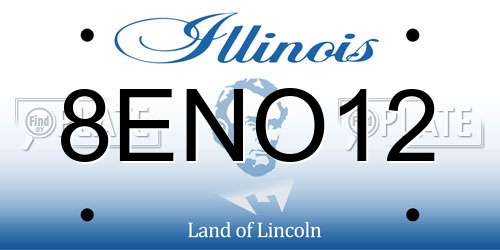 8ENO12 Illinois License Plate