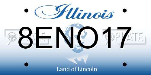 8ENO17 Illinois License Plate