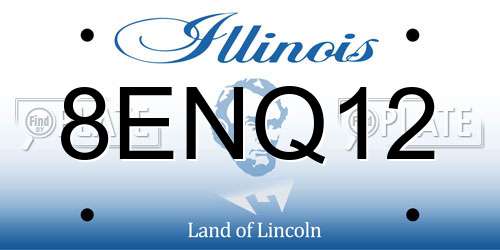 8ENQ12 Illinois License Plate