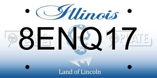 8ENQ17 Illinois License Plate