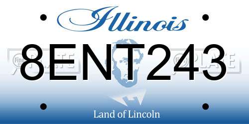 8ENT243 Illinois License Plate