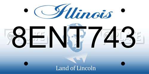 8ENT743 Illinois License Plate