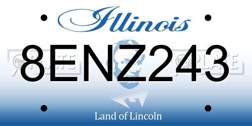 8ENZ243 Illinois License Plate