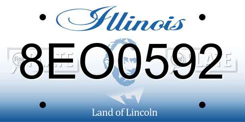 8EO0592 Illinois License Plate