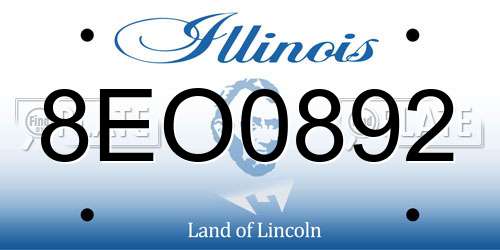 8EO0892 Illinois License Plate