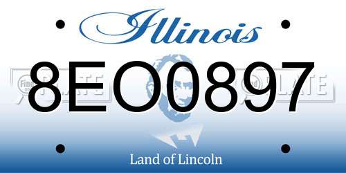 8EO0897 Illinois License Plate