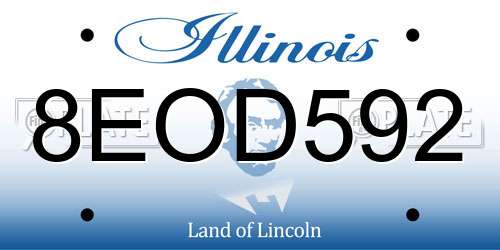 8EOD592 Illinois License Plate