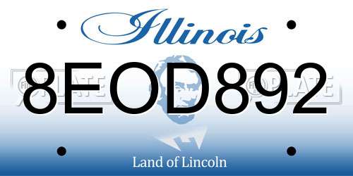 8EOD892 Illinois License Plate